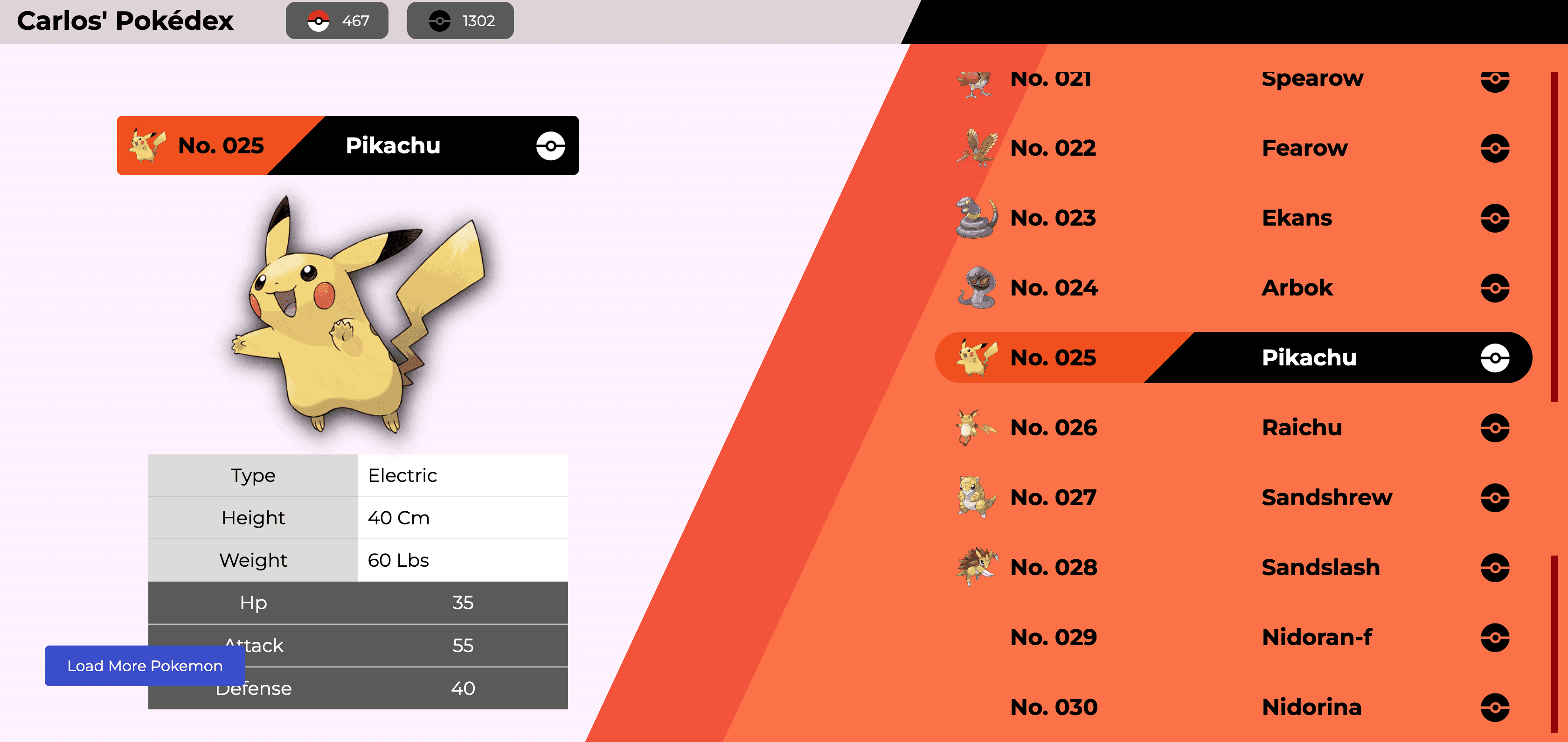 Pokédex screenshot