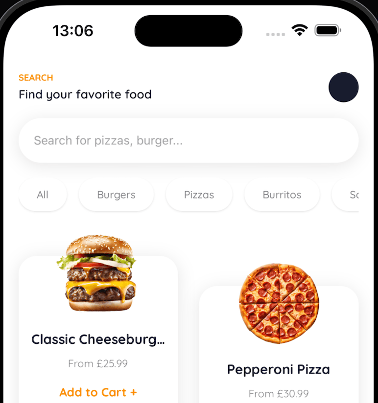 FoodApp screenshot